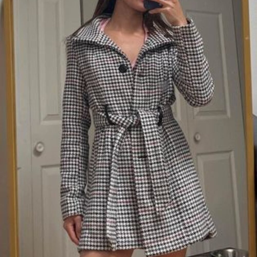 houndstooth peacoat